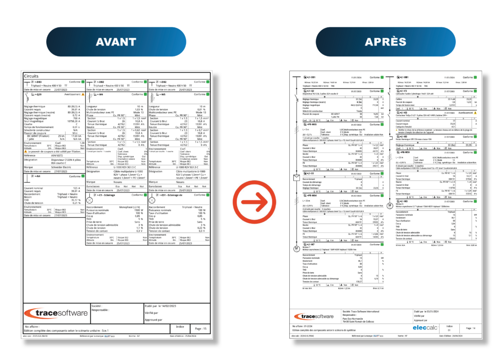 note de calcul - avant-après